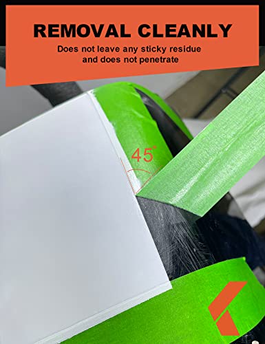 KREFINISH Painters Tape for Car Paint Green No Residue Automotive Masking Tape for Automotive Paint - Heat Resistant for Paint Booth, 0.7 Inches x 60 Yards, 6 Rolls