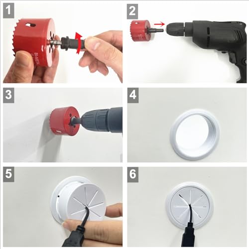 TV Wire Hider Kit with 4 Pass Throughs