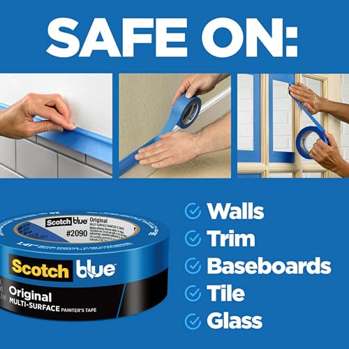 ScotchBlue Original Multi-Surface Painter's Tape, 0.94 Inches x 60 Yards, 24 Rolls, Blue, Paint Tape Protects Surfaces and Removes Easily, Multi-Surface Painting Tape for Indoor and Outdoor Use