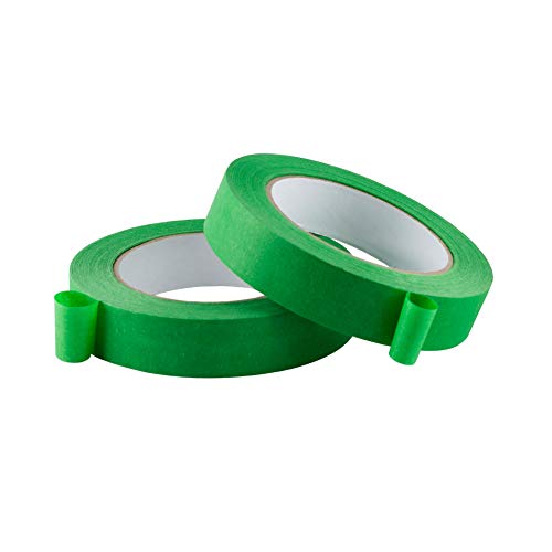 Lichamp 2 Pack Green Painters Tape 1 inch, Green Masking Tape 1 inch x 55 Yards x 2 Rolls (110 Total Yards)
