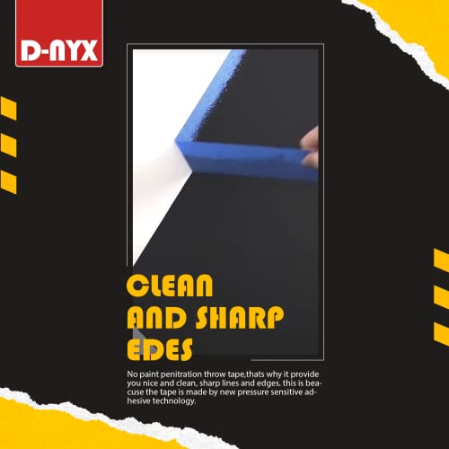 D-NYX 2 Pack Professional Painters Tape 2 inch 120 Yards Sharp Edge Line Technology Residue-Free Multi-Surface Blue Painter Tape Paper Masking Paint Tape for Wall Art Renovation