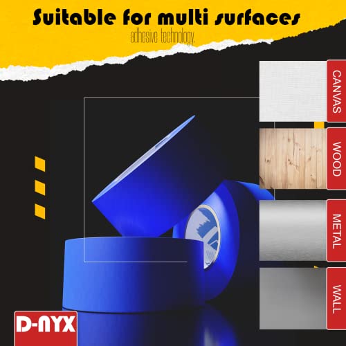 D-NYX 2 Pack Professional Painters Tape 2 inch 120 Yards Sharp Edge Line Technology Residue-Free Multi-Surface Blue Painter Tape Paper Masking Paint Tape for Wall Art Renovation