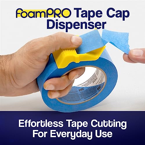 Foampro 149 Tape Cap Compact Tape Dispenser, 3-Pack for 1”, 1 1/2” and 2” Masking and Painter’s Tape | DIY Painting Accessories | Tape Corners, Create Labels, Arts & Crafts Projects & More!
