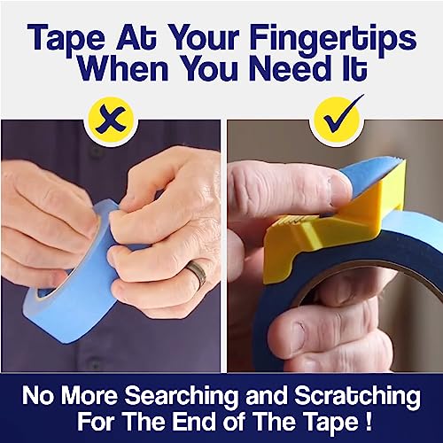Foampro 149 Tape Cap Compact Tape Dispenser, 3-Pack for 1”, 1 1/2” and 2” Masking and Painter’s Tape | DIY Painting Accessories | Tape Corners, Create Labels, Arts & Crafts Projects & More!
