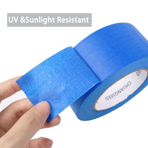 CHUANGSEED 3-Pack Blue Painters Tape 1.88 Inches x 60 Yards Blue Masking Tape Bulk - Sharp Edge Line Technology, Produces Sharp Lines Residue-Free and Artisan Grade Wall Trim Tape