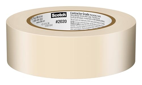 Scotch Painter's Tape Contractor Grade Masking Tan, Tape for General Use, Multi-Surface Adhesive Tape, 1.41 Inches x 60.1 Yards, 6 Rolls