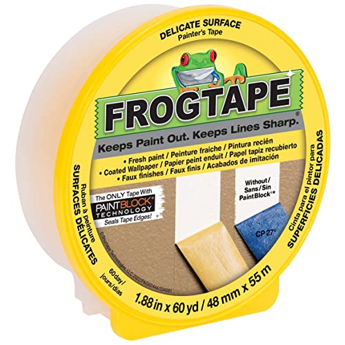FROGTAPE Delicate Surface Painter's Tape with PaintBlock, 1.88 inch width, Yellow (280222)