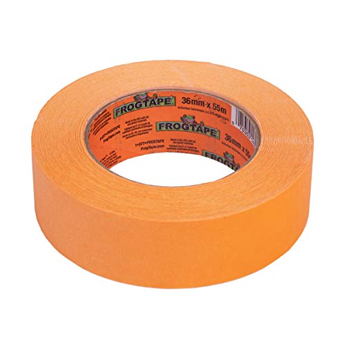 FrogTape Pro Grade Orange Painter’s Tape for Interior and Exterior Applications, 1.41" x 60 yard Roll, 4-Pack