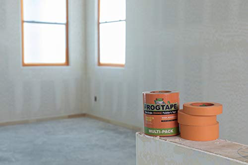 FrogTape Pro Grade Orange Painter’s Tape for Interior and Exterior Applications, 1.41" x 60 yard Roll, 4-Pack