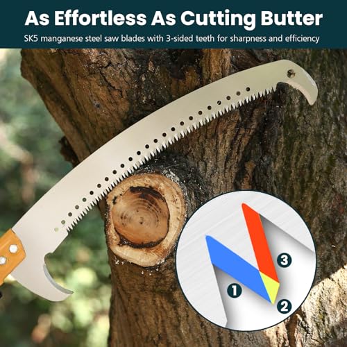 Dremmt 27FT Pole Saw with Thickened Blade
