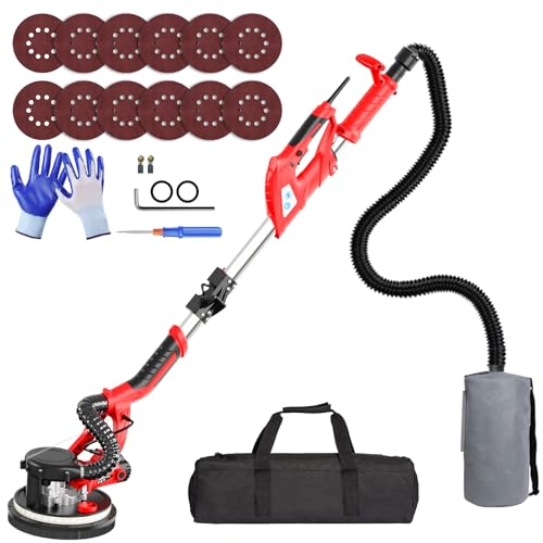 Electric Drywall Sander with Vacuum Attachment, Extendable Handle