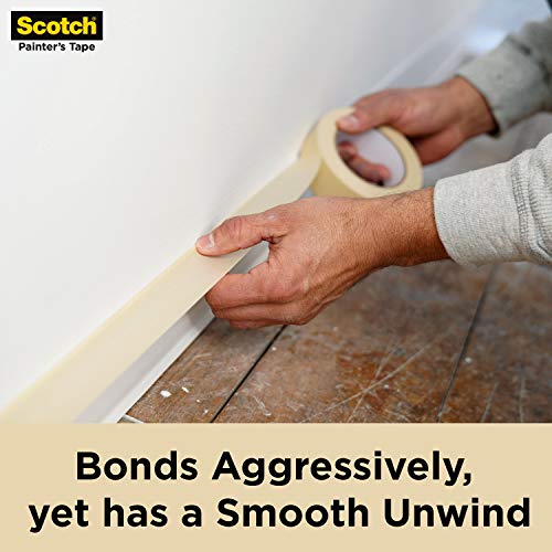 Scotch Painter's Tape Contractor Grade Masking Tape, 6 Rolls, 1.88 in x 60.1 yd, Holds to Surfaces For Up to 3 days, Removes Easily Without Leaving Sticky Residue, Interior & Exterior Use (2020-48TP6)