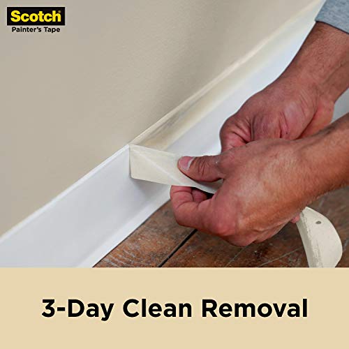 Scotch Painter's Tape Contractor Grade Masking Tape, 6 Rolls, 1.88 in x 60.1 yd, Holds to Surfaces For Up to 3 days, Removes Easily Without Leaving Sticky Residue, Interior & Exterior Use (2020-48TP6)