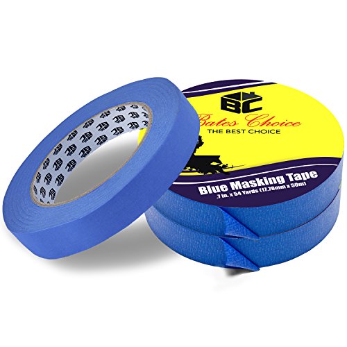 Bates- Painters Tape, 0.7 inch Paint Tape, 3 Pack, 54 Yards, 162 Yards in Total, Painting Tape, Masking Tape, Blue Masking Tape, Wall Safe Tape, Paint Tape, Blue Painter Tape