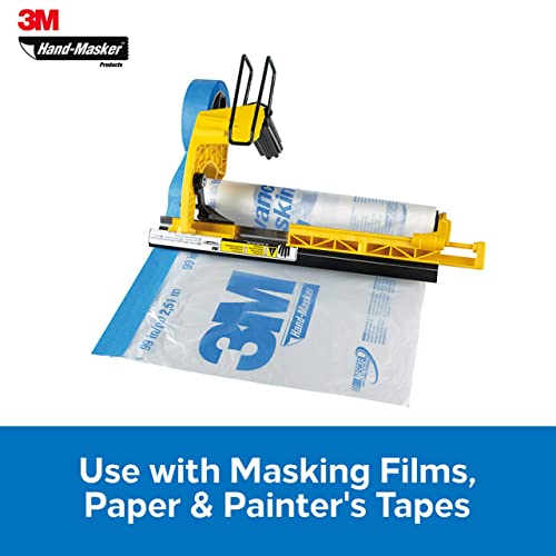 3M Hand Masker M3000 Tape Dispenser, Film & Tape, Applies Painter's Tape to Masking Film or Paper in One Continuous Application, Compact & Lightweight Design, Saves Time When Preparing For Painting