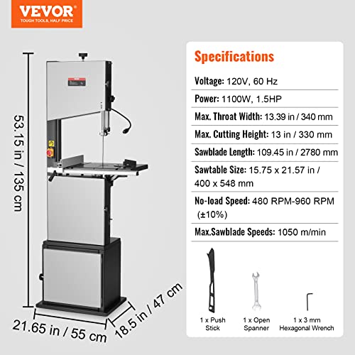 VEVOR 14-Inch Band Saw with 1-1/2HP Motor