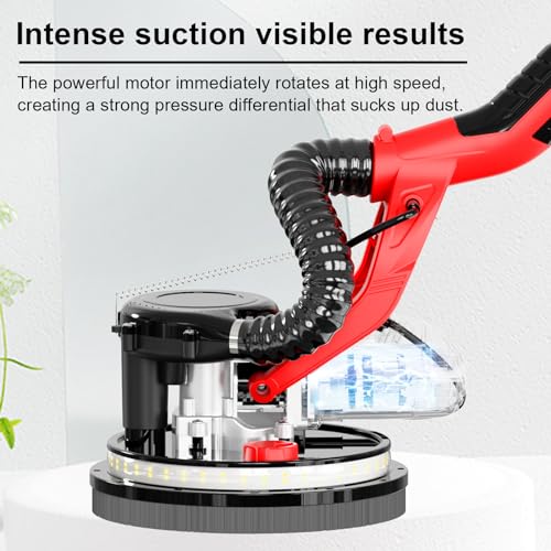 Electric Drywall Sander with Vacuum Attachment, Extendable Handle