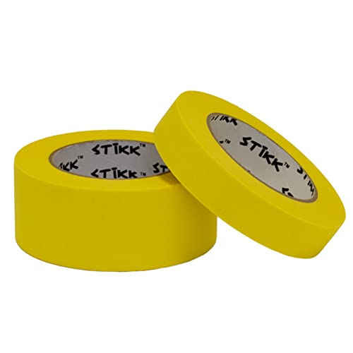 STIKK Painters Tape - 3pk Yellow Painter Tape - 1 inch x 60 Yards - Paint Tape for Painting, Edges, Trim, Ceilings - Masking Tape for DIY Paint Projects - Residue-Free Painting Tape