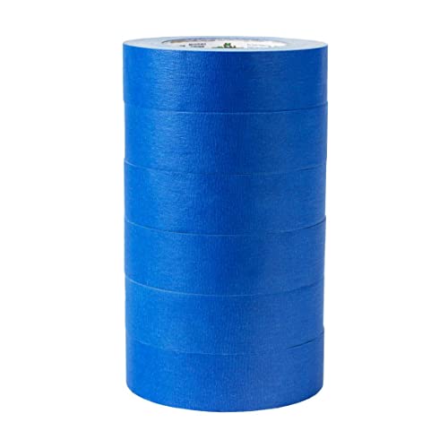 FrogTape Pro Painter's Tape with PAINTBLOCK, Medium Adhesion, 1.41" Wide x 60 Yards Long, Blue, 6 Rolls (242750)