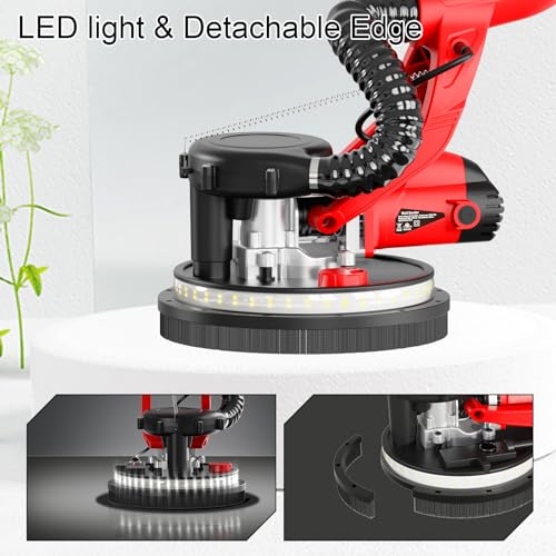 Electric Drywall Sander with Vacuum Attachment, Extendable Handle