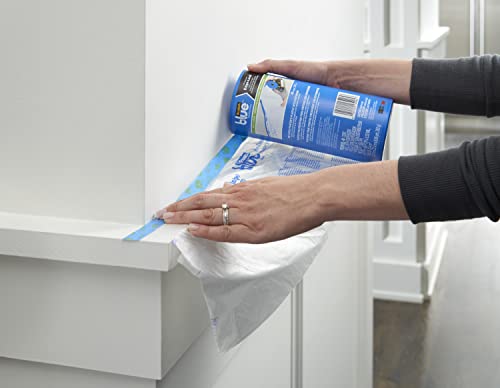 ScotchBlue Pre Plastic Painters Tape with Bladed Dispenser, 24 in x 30yd, Tape & Masking Film Combined in One Product, Static Cling to Stay in One Place, No Residue Masking Tape (PTD2093EL-24-S)