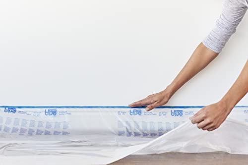 ScotchBlue Pre Plastic Painters Tape with Bladed Dispenser, 24 in x 30yd, Tape & Masking Film Combined in One Product, Static Cling to Stay in One Place, No Residue Masking Tape (PTD2093EL-24-S)