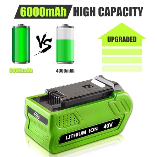 Greenworks 40V Replacement Lithium Battery - 6000mAh