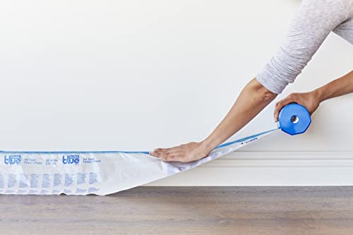 ScotchBlue Pre Plastic Painters Tape with Bladed Dispenser, 24 in x 30yd, Tape & Masking Film Combined in One Product, Static Cling to Stay in One Place, No Residue Masking Tape (PTD2093EL-24-S)