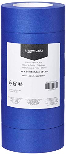 Amazon Basics Blue Painters Tape, 1.88" x 180', Set of 6 Rolls