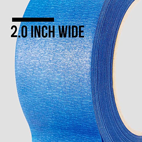 Lichamp Blue Painters Tape 2 inches Wide, Bulk 4 Pack Original Blue Masking Tape, 1.95 inch x 55 Yards x 4 Rolls (220 Total Yards)