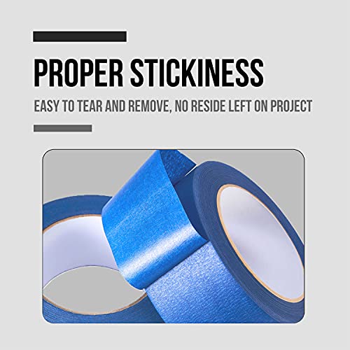Lichamp Painters Tape Wide 1.5 inches, Masking Blue Painters Tape Bulk Pack, 6 Rolls x 1.5 inches x 55 Yards (330 Total Yards)