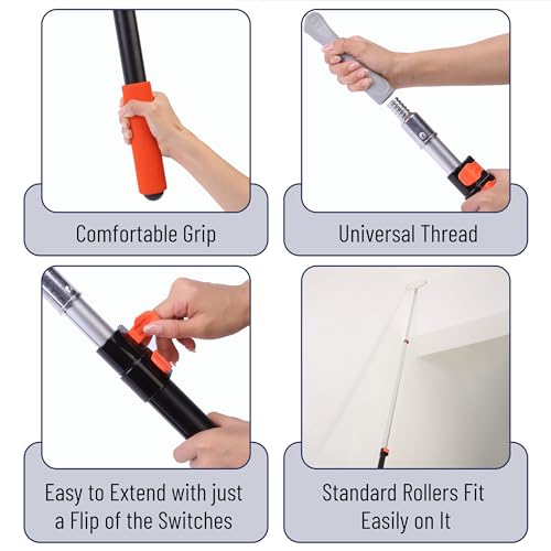 Bates- Extension Pole, 5 to 12 Ft Pole, ‎Telescoping Pole, Extendable Pole, Telescopic Pole, Paint Pole, Paint Roller Extension Pole, Paint Extension Pole, Telescopic Poles