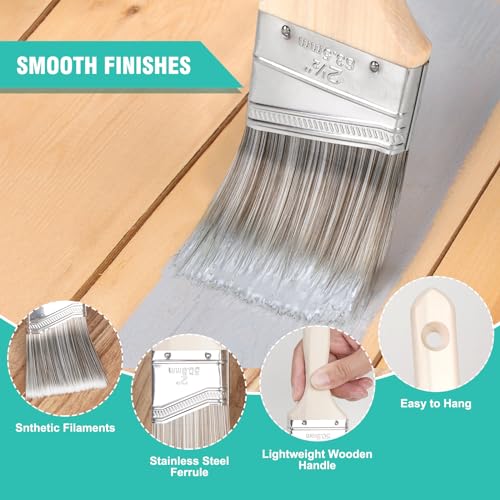 Rhibak Paint Roller Kit, Paint Brushes and 4 Inch Foam Small Paint Roller kit for Professional or Home Owners with All Paints and Stains for Professional Painting Results