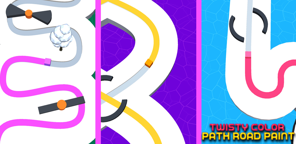 Color Path Line! Color Roll Draw Line Painter Race 3D - Roller Paint the Road Maze Color Adventure Game