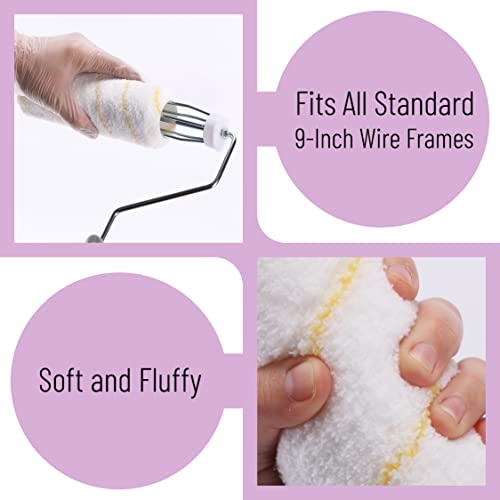 Bates- Paint Roller Covers, 9" Roller Covers, Pack of 5, Covers for Paint Rollers, Naps for Paint Roller Brush, Roller Naps, House Painting Supplies, Nap for Roller Frame, Covers for Paint Roller Kit