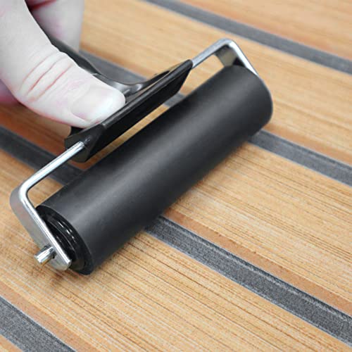 KXKZREN Rubber Roller for Flooring Installation 4 inch Rubber Brayer Glue Roller for Boat Flooring Install Printmaking Painting Stamping Wallpaper Gluing Application