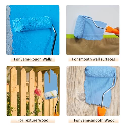 Hubaow 10 Pieces Paint Roller Cover, 6 inch Microfiber Roller Covers, Washable Covers for Roller Frame, House Painting Supplies, Naps for Paint Roller Brush for Painting Walls Ceilings