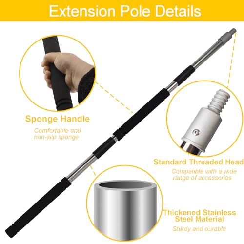 Extension Pole, 3 Feet to 4 Feet Multi-Purpose Splice Extension Rod Pole Outdoor Spray Paint Roller Cleaning Extension Pole and Chandelier Replacement (3feet-4feet)