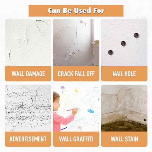 VERNY Portable Wall Paint Tool - for Effortless Cleaning & Pristine Walls, Small Roller Brush Repair Kit, Water-Based, Low VOC & Non-Toxic, Ready to Use, Elevate Home Aesthetics (White)