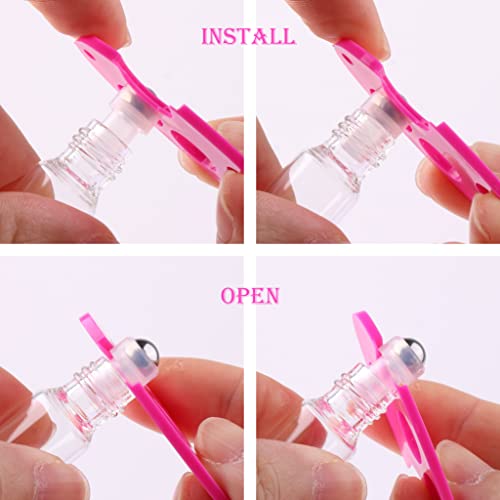 MaxMau Pack of 100,5ml Clear Glass Roll on Bottle Essential Oil Roller Bottles with Stainless Steel Roller Balls and Golden Painted Lids for Daily Aromatherapy Sample Test Travel