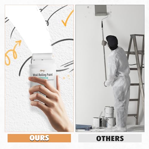 VERNY Portable Wall Paint Tool - for Effortless Cleaning & Pristine Walls, Small Roller Brush Repair Kit, Water-Based, Low VOC & Non-Toxic, Ready to Use, Elevate Home Aesthetics (White)