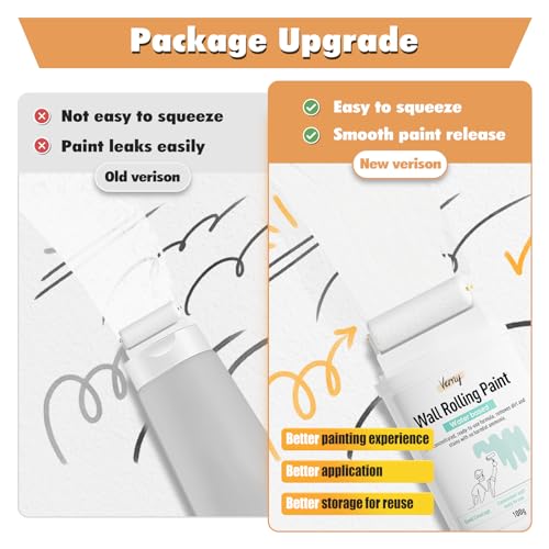 VERNY Portable Wall Paint Tool - for Effortless Cleaning & Pristine Walls, Small Roller Brush Repair Kit, Water-Based, Low VOC & Non-Toxic, Ready to Use, Elevate Home Aesthetics (White)