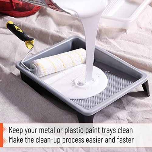 Bates- Paint Tray Liner, 9 Inch, 10 Pack, Paint Roller Tray, Disposable Plastic Paint Trays, Paint Pans Trays, Paint Supplies for House Painting, Roller Tray