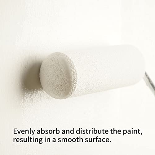Voomey Mini Paint Roller Covers，High Density Foam Paint Roller，4 Inch Foam Roller Paint, 24 Pack,Fits All Flat Surfaces, Including Kitchen Cabinets, Doors, Tables, Etc.
