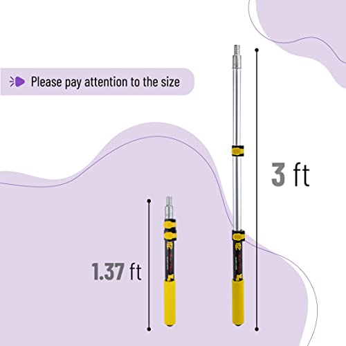 Bates- Extension Pole, 1.4 to 3 Ft Pole, Telescoping Pole, Paint Pole, Extendable Pole, Paint Roller Extension Pole, Painters Pole, Extension Handle, Telescoping Handle, Telescoping Paint Roller Pole