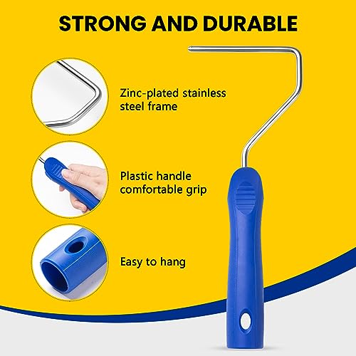 Mister Rui Foam Paint Roller, 4 inch Paint Roller 8 Pack, Small Paint Roller, High Density Foam Paint Roller Tray and Liner Set, Sponge Rollers for Painting and Staining