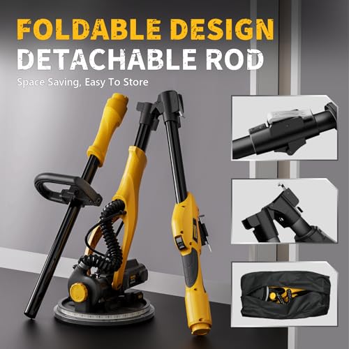 Electric Drywall Sander with Vacuum Dust Collection, 7 Speeds