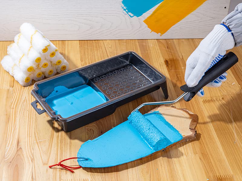 Mister Rui Paint Roller Kit, 15 Pack, 4 Inch Paint Rollers (1/2" Nap), Small Paint Roller with Tray, Mini Paint Roller Kit, Paint Roller Brush with Roller Frame, Paint Tray and Liner, for Home Repair.