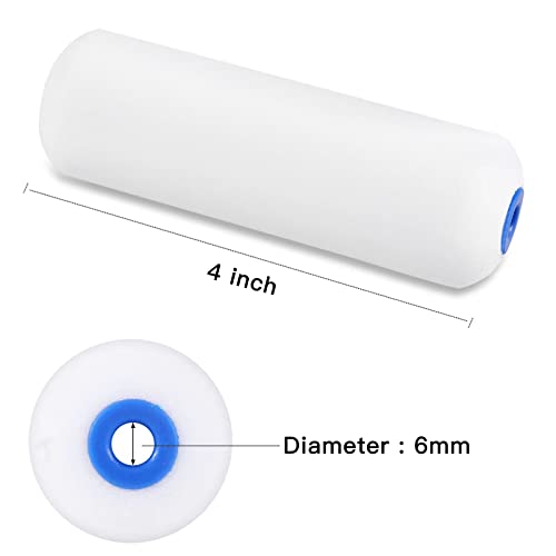 Mister Rui Foam Paint Roller, 4 Inch Small Paint Roller Covers(Pack of 10), High Density Foam Paint Roller, Mini Rollers for Painting Walls, Cabinets, Cupboards, Doors, etc.