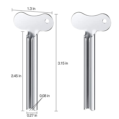 ZOCONE Toothpaste Squeezer, 6pcs Metal Tube Squeezer Key Stainless Steel Toothpaste Roller Tube Wringer for Paint, Cream, Cosmetic and Hair Dye(E)